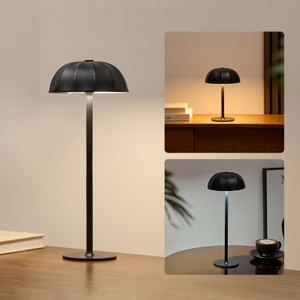 Cordless Table Lamp, Adjustable Height & 3-Color Dimming, Portable Black Wireless Battery Lamp for Bedroom, Dining or Outdoor
