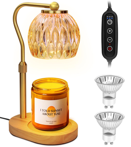 Candle Warmer Lamp, Adjustable Height Candle Warmer Lamp with Timer, Scented Wax Candle Melt Warmer, Gold Electric Candle Warming Lamp for Home Fragrance Housewarming Gifts, Presents for Mom 