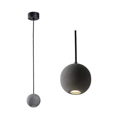 Grey Globe Led Pendant Light, 2700K/3000K, Handcrafted Art Hanging Light, 4.5w 220LM Ceiling Light, Adjustable Chandelier Lighting, Pendant Lamp for Kitchen Island, Bar 