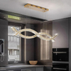 950Mm60+60W Two-Colour Light Source Stainless Steel + Crystal Decorative Lighting Chandeliers & Pendant Lights Interior Ceilings