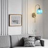 Glass Wall Sconce Mid Century Vintage Wall Lamp Modern Globe Bathroom Sconces Wall Lighting Brass Gold Wall Sconces Long Thin Wall Sconce Bedroom Bedside Wall Lamp
