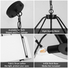 Drum Pendant Light 4Lights, Fabric Drum Pendant Lighting Fixture Drum Hanging Light Simple Modern Pendant Lighting for Dining Room Hallway Foyer 