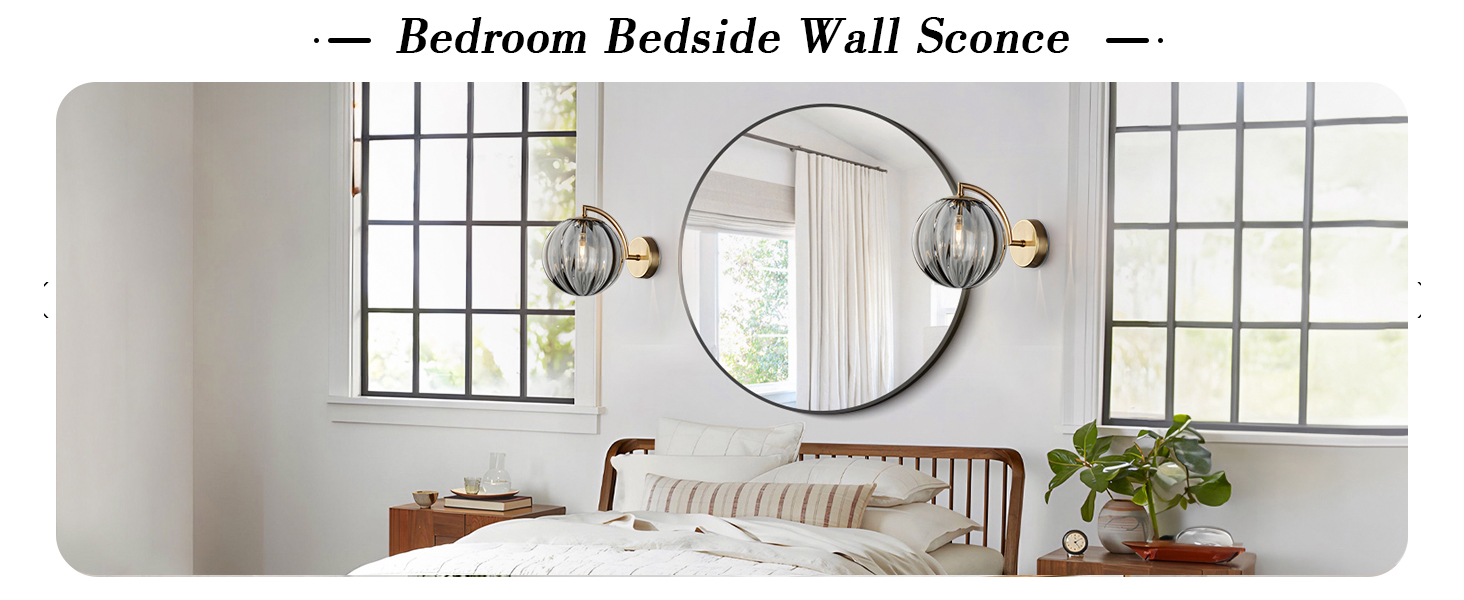 Glass Wall Sconces Brushed Brass Wall Sconce Light (4)