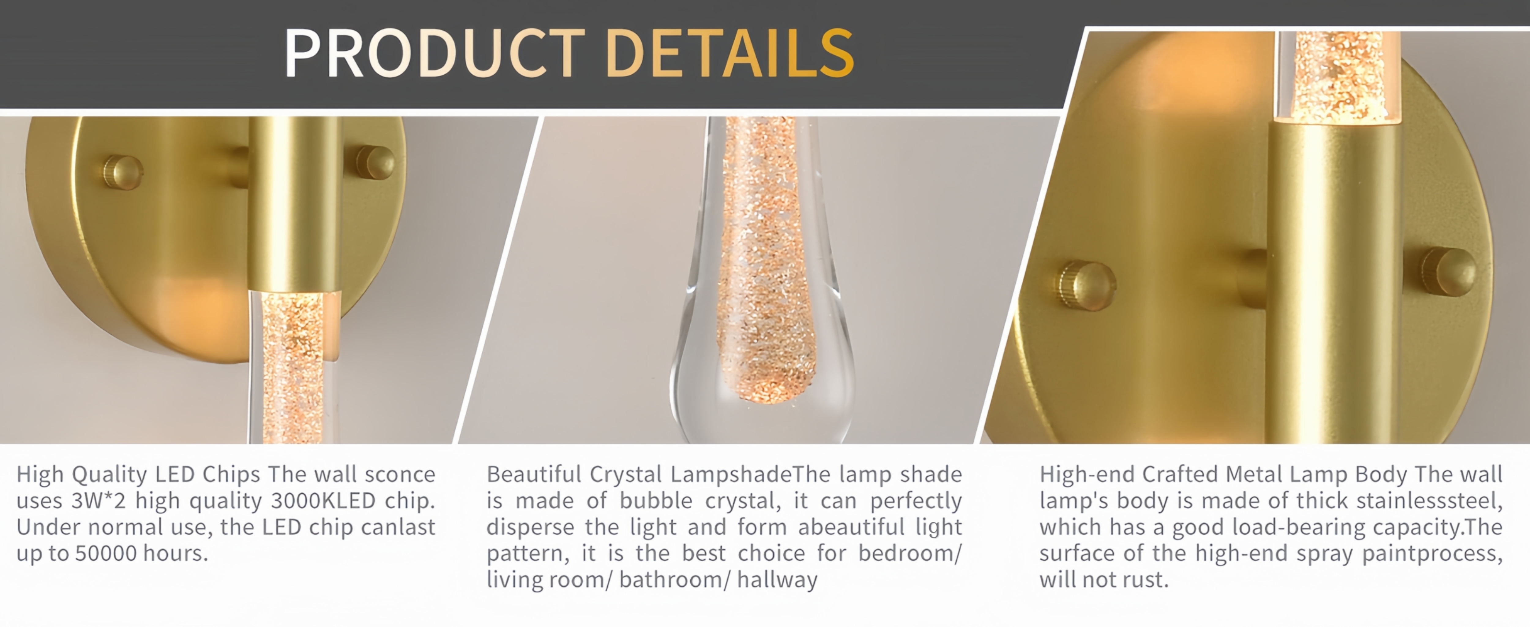 LED Gold Wall Sconce (4)