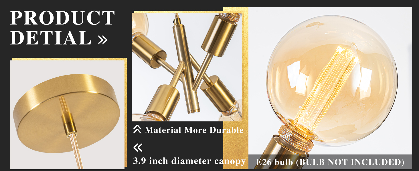 Gold Pendant Light Fixture (2)