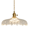 Hanging Lamp,9.8 Inch Pendant Lights Kitchen Island Golden Light Cord Pendant Light Flower Lampshade Vintage Pendant Light Farmhouse Pendant Light Fixtures 
