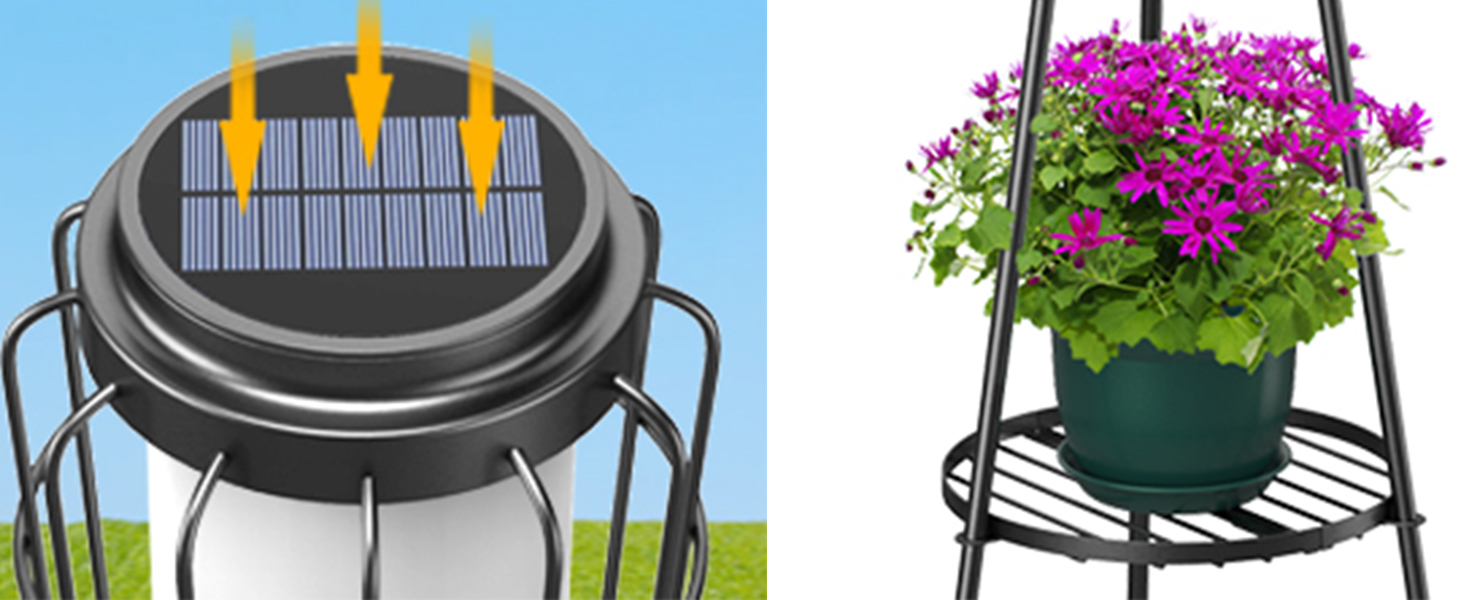 Solar-Floor-Lamps-with-2-Tier-Plant-Stand-(100)