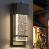  Dusk to Dawn Porch Lights, Modern Black Wall Sconce with Crystal Bubble LED, Outdoor Lighting Fixture
