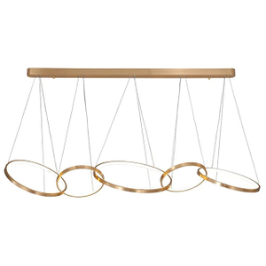 Luxurious Chandelier, Modern Minimalism Circle Rings Led Pendant Light Dining Room Lustre Gold Hanging Lamp Led Indoor Lighting D500+400+400+300+300MM 3000K Brass Metal