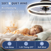 Low Profile Ceiling Fans with Lights and Remote, Flush Mount Ceiling Fans with Light, 3000K-6500K Dimmable Fandelier LED Fan Light, White Bladeless Ceiling Fans with Lights for Bedroom 