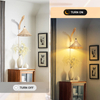 Rattan Wall Lamp with Plug in Cord Boho Wall Sconces Farmhouse Hanging Wall Mounted Light Fixture Chandelier for Bedroom Living Room Dining Room 
