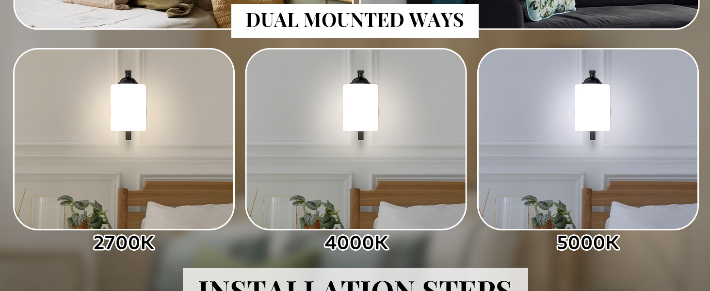 Wall Sconces Lights Lamp for Bedroom Bathroom (3)
