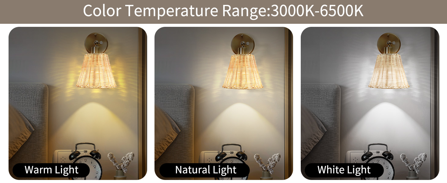 Rattan Rechargeable Battery Operated Wall Sconces Set (2)
