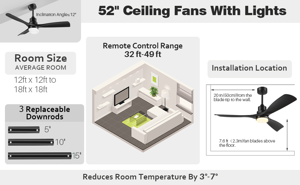 Ceiling Fan with Lights Remote Control (14)