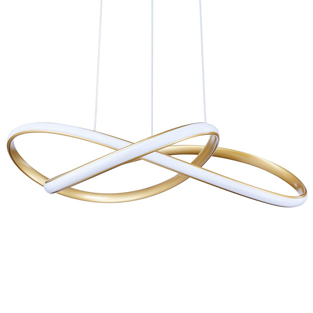 Chandelier Pendant Hanging Light Fixture Elegant Modern Contemporary Adjustable Height Minimalist Gold Ring Brushed Brass 700MM*180MM 55W 3000K 