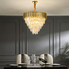 Modern Gold Crystal Chandelier Crystal Pendant Chandeliers, Crystal Hanging Lighting for Dining Room Living Room Entryway Foyer Crystal Ceiling Pendant Light 400Mm 600Mm 800Mm
