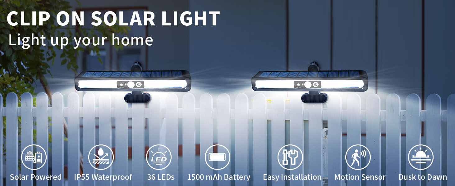 Clip On Solar Motion Lights Outdoor Waterproof (1)