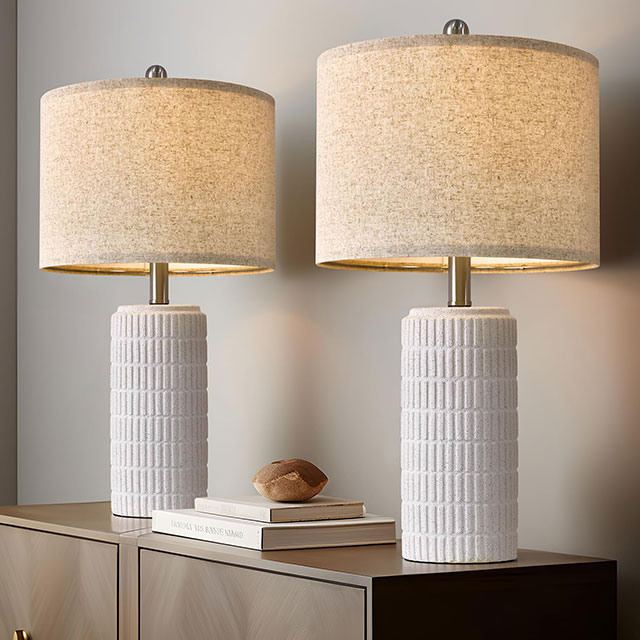 Modern Ceramic Table Lamp for Living Room White Desk Lamps for Bedroom Farmhouse Bedside Nightstand Bedside Lamp End Table Lamps