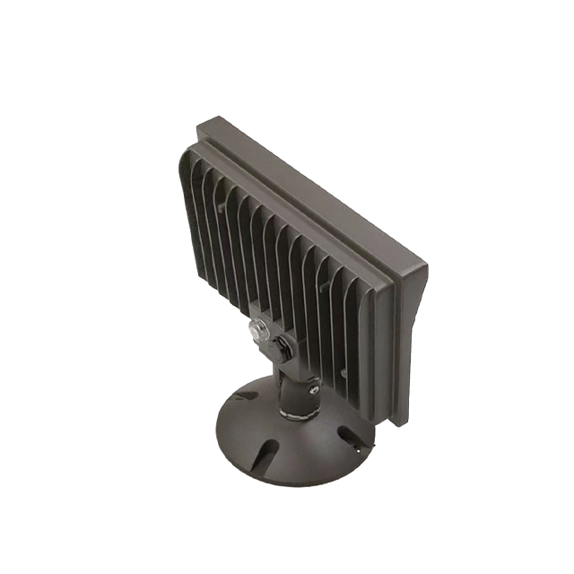 LED black floodlight with base, 5-year warranty, DOB photoelectric sensor