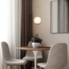 Gold Pendant Lighting Brass Finished Modern Style Kitchen Island Lighting,One Light Glass Globe Pendant Light for Indoor Hanging Light Fixture,Adjustable Length Lamp for Dinning Room Bedroom 