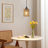 Rattan Pendant Lights Kitchen Island, Farmhouse Pendant Lighting with Hand Woven Wicker Shade, Boho Chandelier Light Fixtures Ceiling Hanging for Dining Room Bedroom Foyer Hallway 
