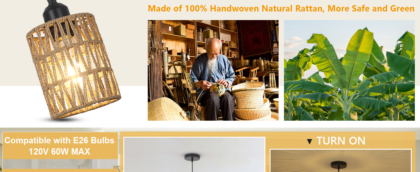 Rattan Pendant Lights (2)