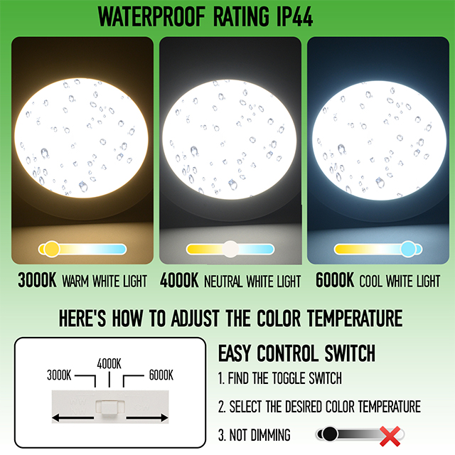 12W 3CCT Round Recessed LED Panel Light with CCT Switch | &Oslash;170mm
