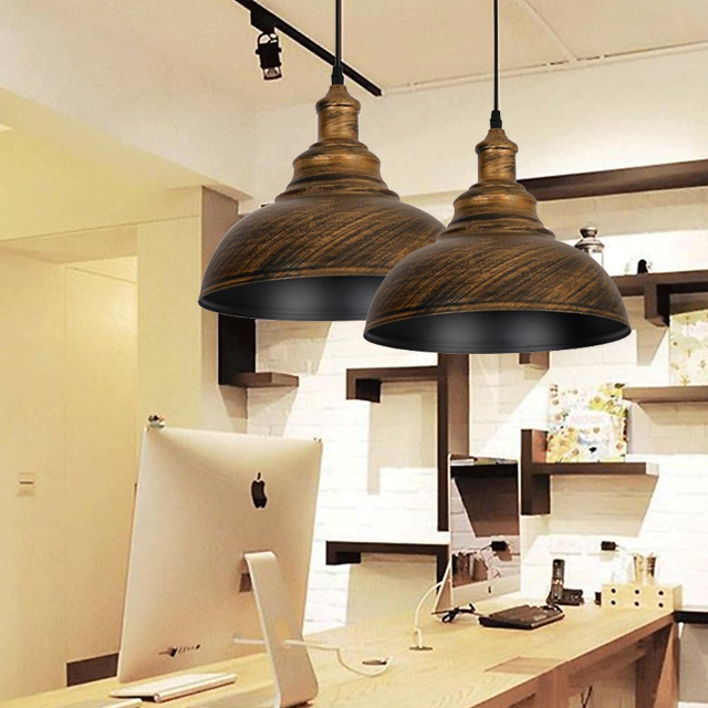 Industrial Lighting Vintage Pendant Lamp E27 Retro Lamp Metal Hanging Lamp for Kitchen Dining Room Living Room Restaurant Ø30cm Black Housing