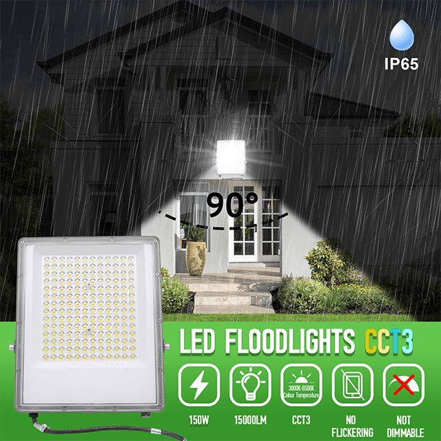 150W LED Floodlights 3CCT (3000K-4000K-6500K) 111 PT03