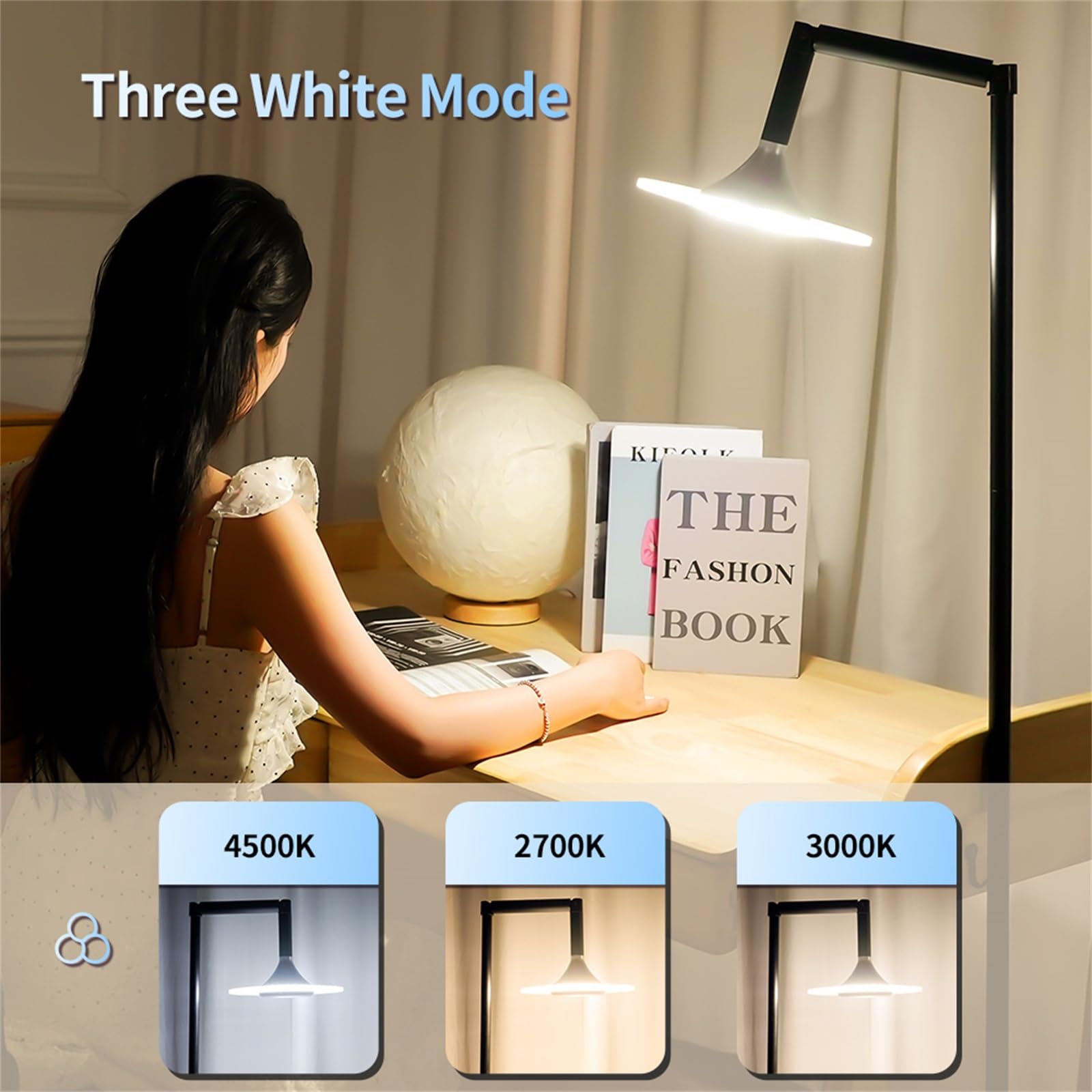 Floor Lamp for Living Room, RGBW Modern Floor Lamp with Music Sync, App & Remote Control, LED Tall Standing Lamp for Office, Bedroom, Gaming Room