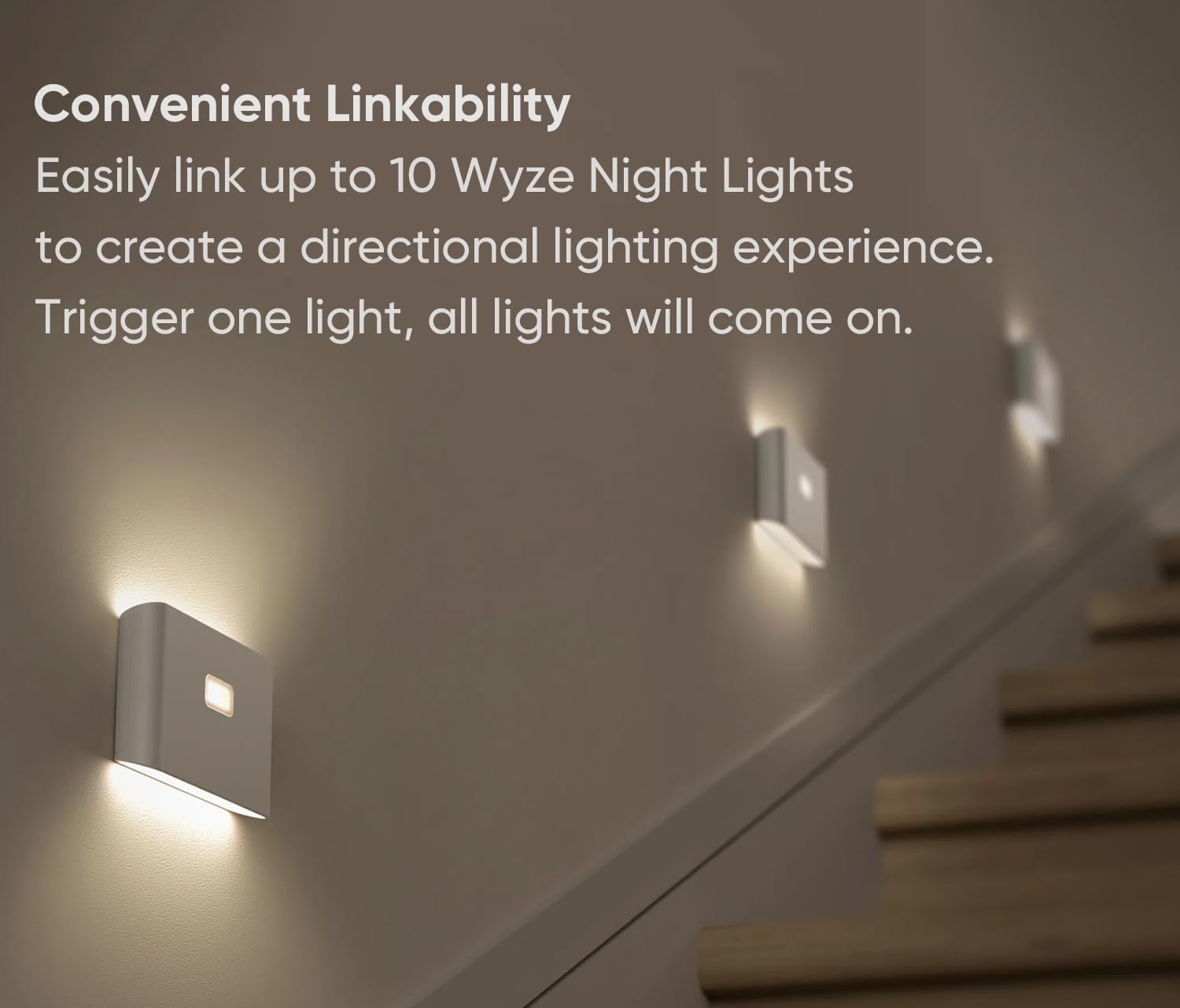 LED Nightlights Rechargeable Night Lights with Dusk to Dawn & Motion Sensors, Warm & Soft White Stair Lights for Bathroom, Hallway, Linkable, Magnetic Mount