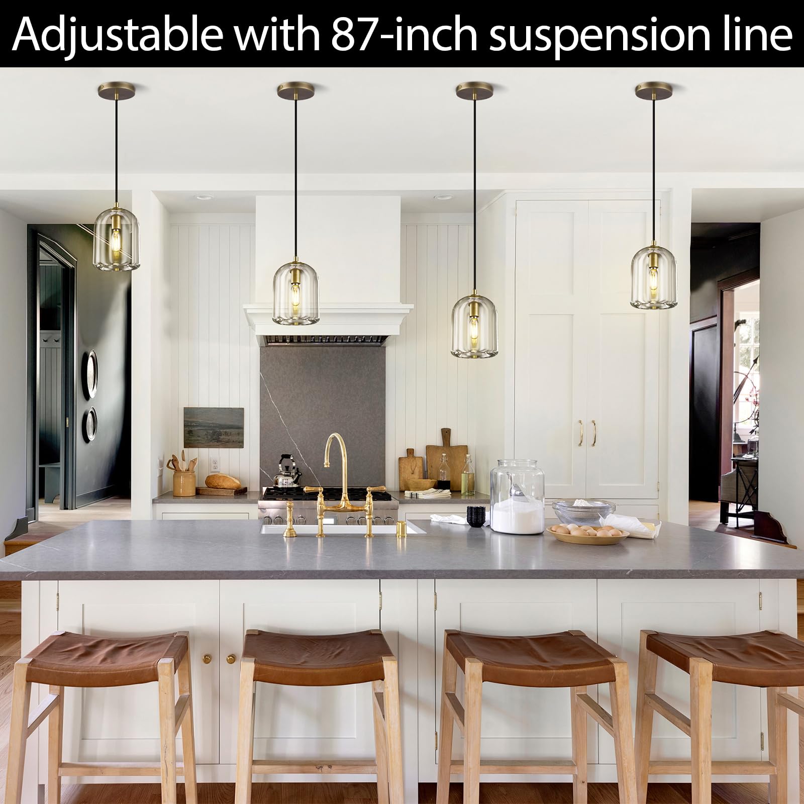 Modern Pendant Lights Kitchen Island,Crystal Pendant Light,Kitchen Pendant Lighting Over Island,Glass Pendant Light Fixtures,Indoor Brass Pendant Lights,E12 Bulb Included