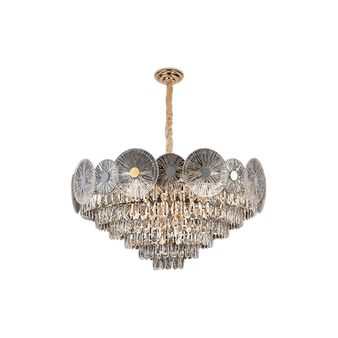 High Quality Electroplated Iron Led Gold Modern Glass Crystal Chandelier