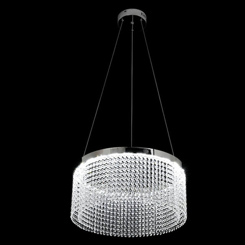 500Mm1.6M Soft Strip Two-Colour Light Source Stainless Steel + Crystal Octagonal Beads Chandeliers Lightings For Living Room Bedroom Interior Ceilings