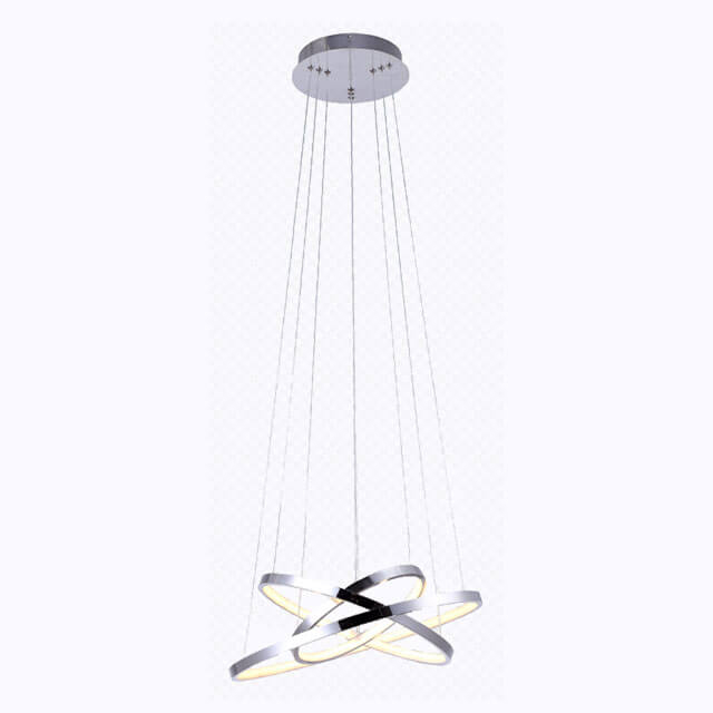 D800Mm+D600Mm+D400Mm 25+20+15W 4000K Chrome Metal+Aluminum+Slica Gel Made In China Modern Led Staircase Chandelier Interior
