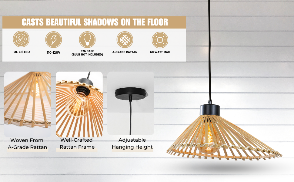 Rattan Hanging Pendant Light (2)