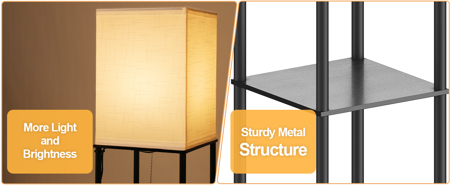 Floor Lamp with Shelves for Living Room (3)