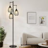 Dimmable Floor Lamp,Farmhouse Industrial Floor Lamp Standing Tree Lamp with Elegant Teardrop Cage Tall Lamps for Living Room Bedroom Office Dining Room 