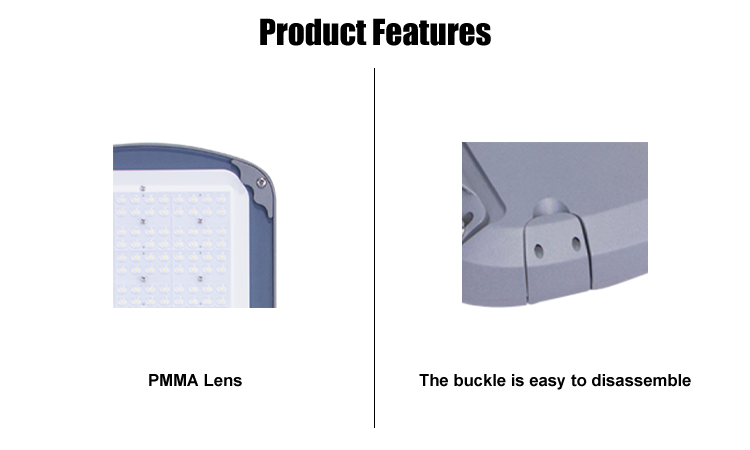 2. 30w, 60w, 100w, 150w, PC lens of LED outdoor street lamp made in China+aluminum lamp body easy to disassemble 120-130lmW