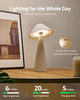Magnetic Cordless Table Lamp, Rechargeable LED Lamp with Rotatable Shade, 3-Color Dimming for Home Use 