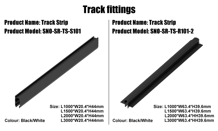 1. Wholesale modern LED track light track, black and white can be selected, M101-S101, M101-R101-2, 4 sizes can be selected
