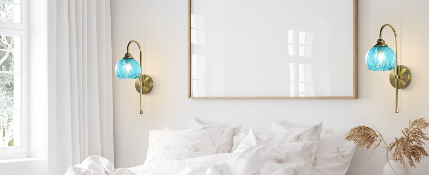 Glass Wall Sconce Mid Century Vintage Wall Lamp (6)