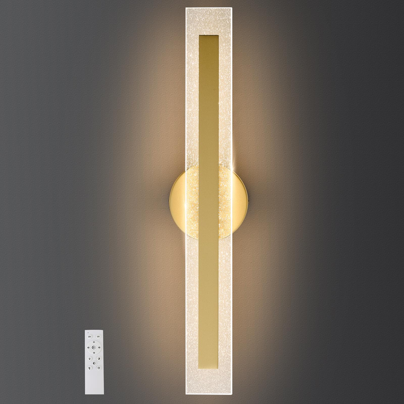 LED Wall Scone Lighting 22.8in, Modern Wall Lamps with Remote Control Dimmable Color Temperature, Acrylic LED Wall Light Vanity Light for Living Room Hallway Bathroom Bedroom Stairs 