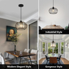 Brushed Pendant Light Fixtures, Modern Crystal Hanging Ceiling Light, Farmhouse Small Chandeliers, Metal Cage Pendant Lighting, Adjustable Pendant Lights Kitchen Island, Hallway