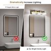 3-Light Bathroom Light Fixtures Over Mirror, Dimmable Led Bathroom Vanity Light with Crystal Shade, Black and Gold Modern Wall Sconce Light, Bathroom Lighting Fixtures Over Mirror, Bath Lamp