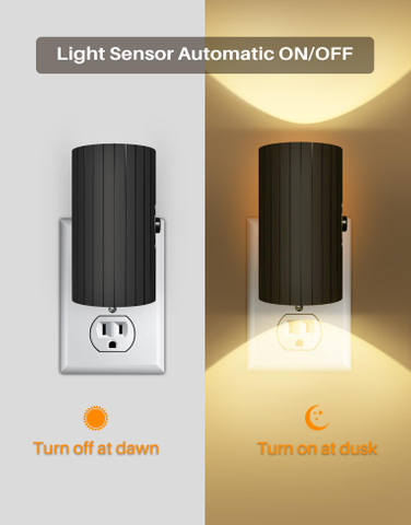 Night Lights Plug into Wall, LED Plug in Night Light, Dusk to Dawn Light Sensor, 0-100LM Adjustable Brightness Wall Light, Dimmable Night Lights for Hallway Bedroom Stairway