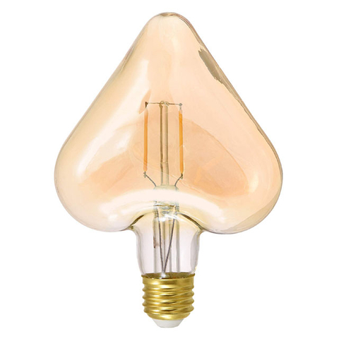 LED Bulb E27 4W Heart Shaped Non-Dimmable LED COB Filament Bulb Edison Lamp Indoor Home Decoration Tungsten Lamp Vintage Bulbs 125*166mm 