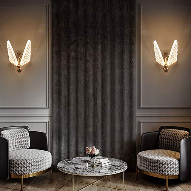 Gold Wall Lamp Butterfly LED Light of The Wall Luxury Modern Living Room Bedroom Bedside Hallway Porch - Wall Light Bedroom Light fixtures, Acrylic