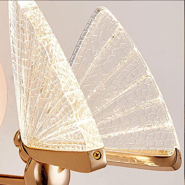 Gold Wall Lamp Butterfly LED Light of The Wall Luxury Modern Living Room Bedroom Bedside Hallway Porch - Wall Light Bedroom Light fixtures, Acrylic