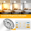 3-Color&Watt Zoomable Ceiling Spotlight Fixtures, Flush Mount Ceiling Light Fixture Dimmable LED Ceiling Spot Lights Indoor, 4.72